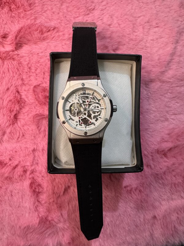 Hublot Automatic Mechanical Black strap white dail Watch | HBLT Watch 281 B
