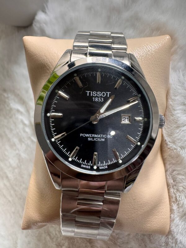 Tissot 1853 Powermatic 80 Silicium Automatic Watch- Silver Black Dail - Image 6