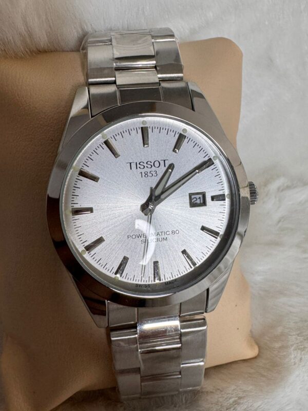 Tissot 1853 Powermatic 80 Silicium Automatic Watch- Silver white Dail