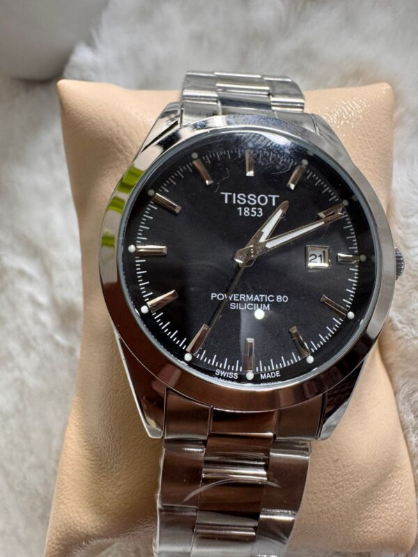 Tissot 1853 Powermatic 80 Silicium Automatic Watch- Silver Black Dail - Image 3