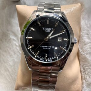 Tissot 1853 Powermatic 80 Silicium Automatic Watch- Silver Black Dail