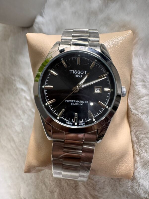 Tissot 1853 Powermatic 80 Silicium Automatic Watch- Silver Black Dail