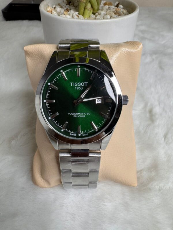 Tissot 1853 Powermatic 80 Silicium Automatic Watch- Silver Green Dail