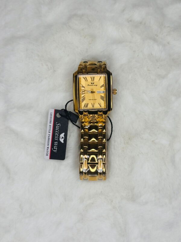 SUCCESS-WAY-CL229 Golden Wrist Watch Full Calander Stainless Still - Image 5