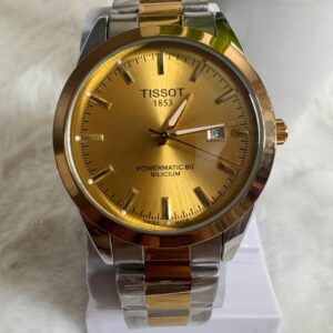 Tissot 1853 Powermatic 80 Silicium Automatic Watch- Silver Golden Dail