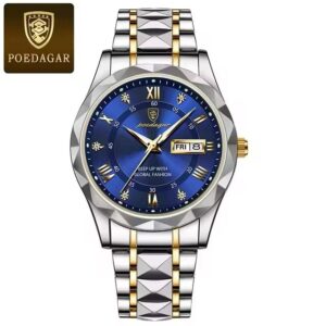 Poedagar 615 blue Stainless Steel Waterproof Men’s Watch