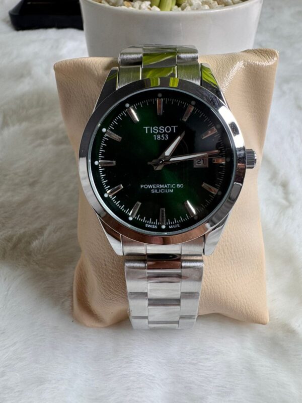 Tissot 1853 Powermatic 80 Silicium Automatic Watch- Silver Green Dail - Image 4