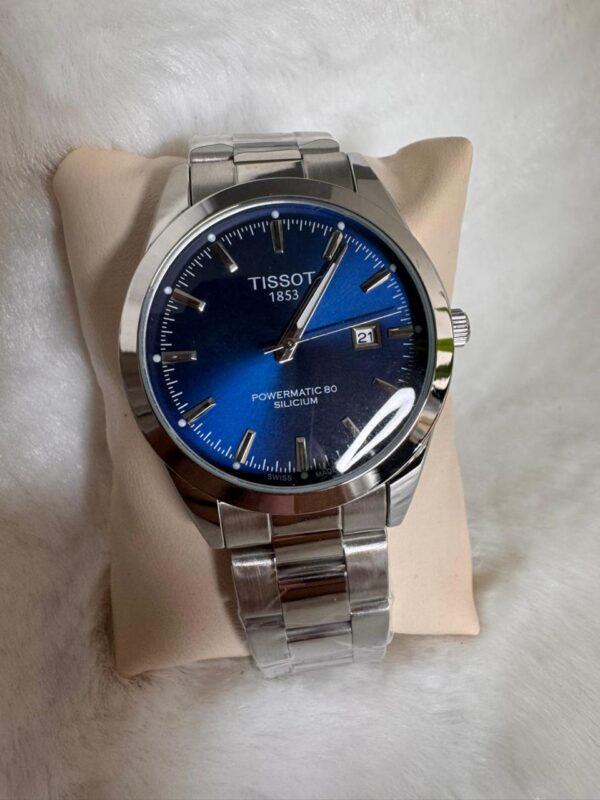 Tissot 1853 Powermatic 80 Silicium Automatic Watch- Silver Blue Dail
