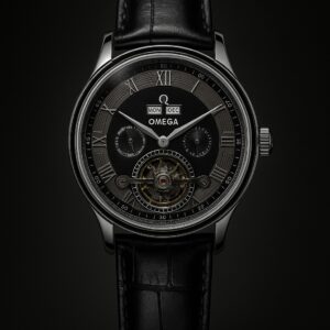 Omega Dress Watch — Tourbillon-style | Black Dial | Leather Strap