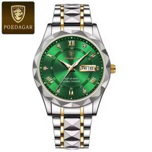 Poedagar 615 Green Stainless Steel Waterproof Men’s Watch