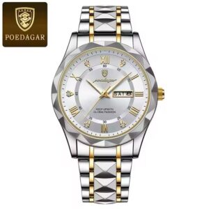 Poedagar 615 white Stainless Steel Waterproof Men’s Watch